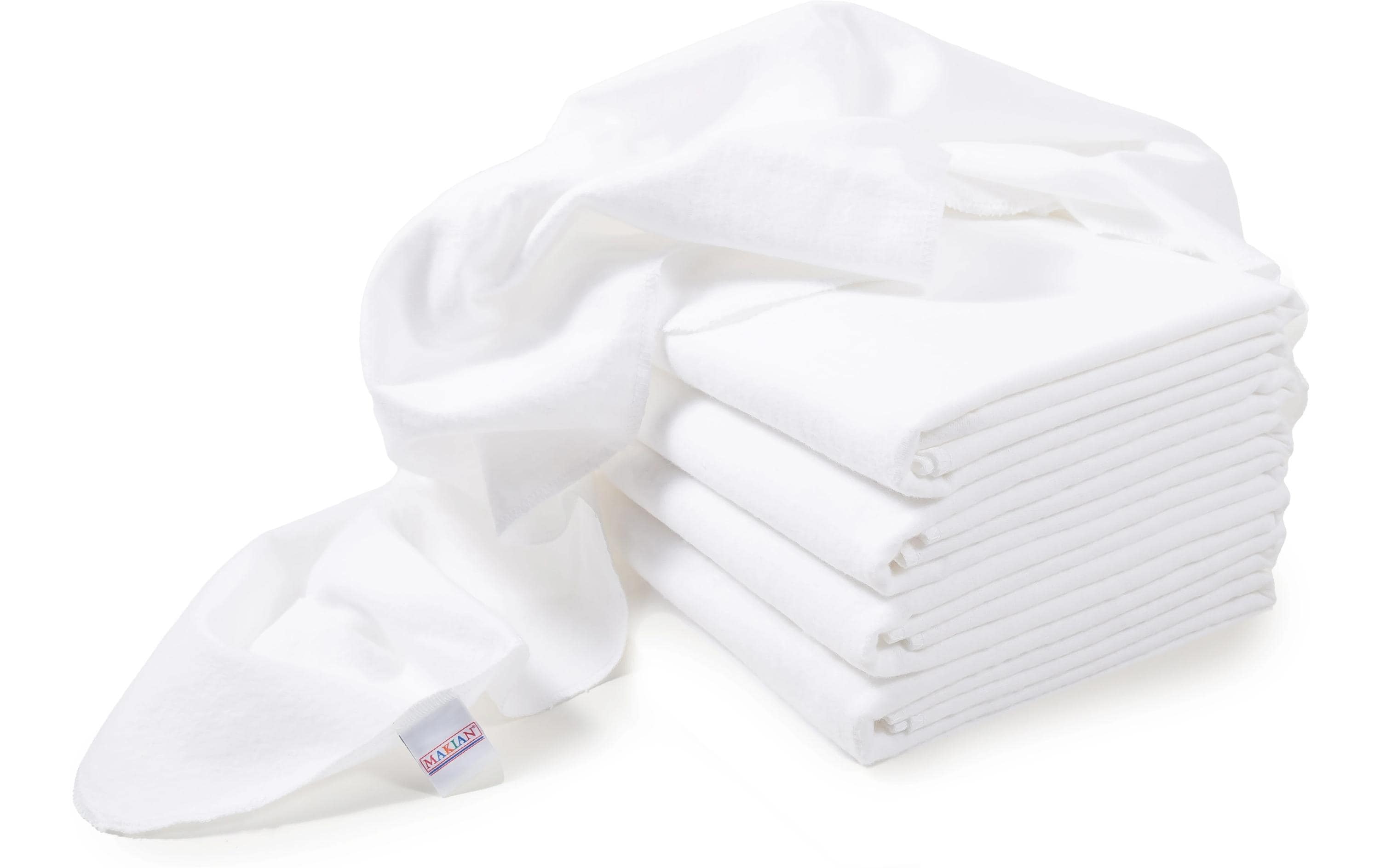 Moltontuch 3-er Set 80 x 80 cm, WeissFlanell Mulltücher Set