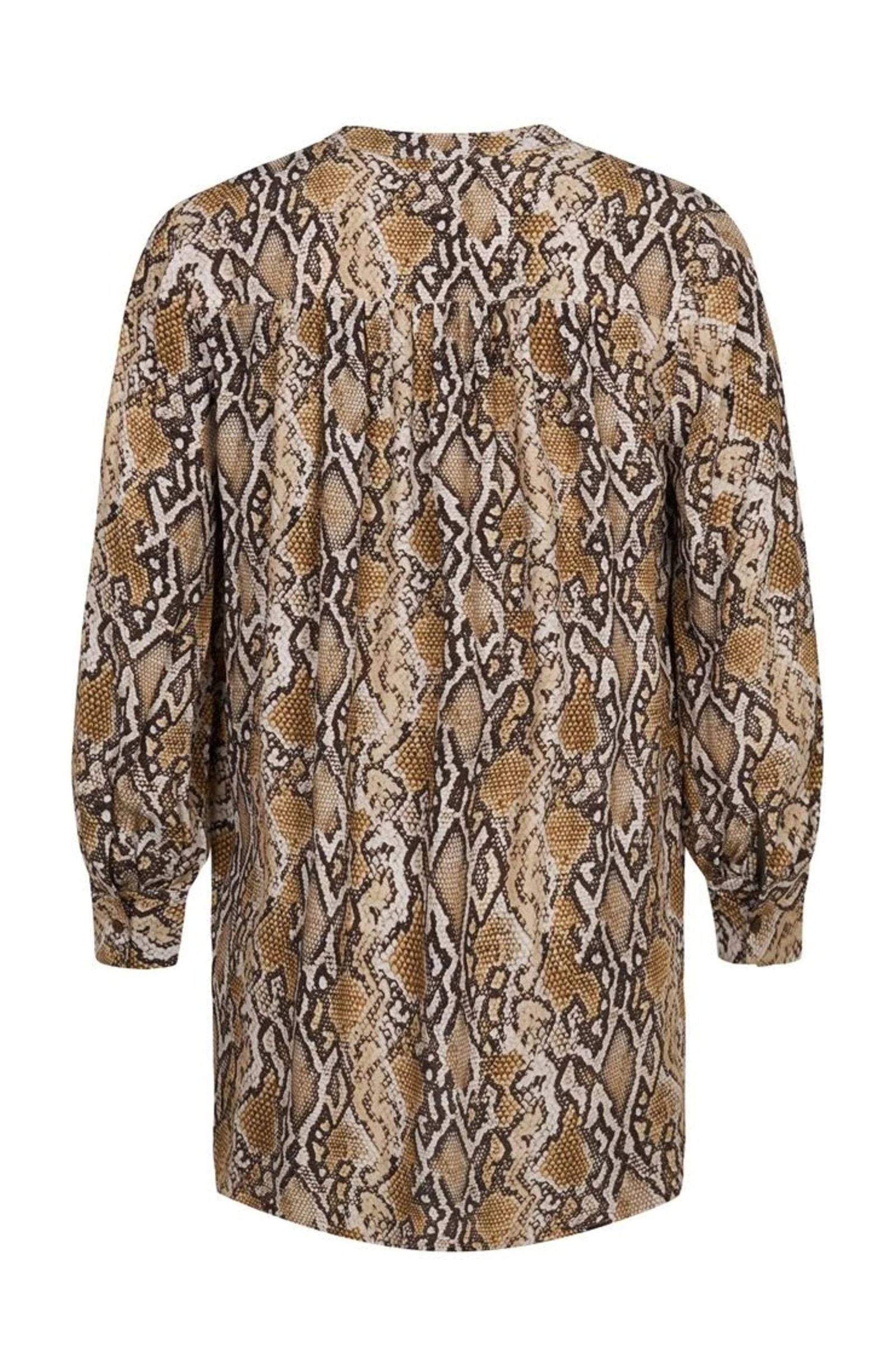 Miss Etam Plus tuniek Callie met slagenprint bruin