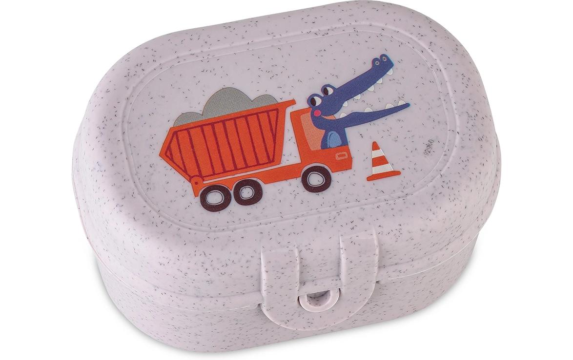 Snackbox Mini TRUCKS purple greyMini Snackbox mit Clipverschluss