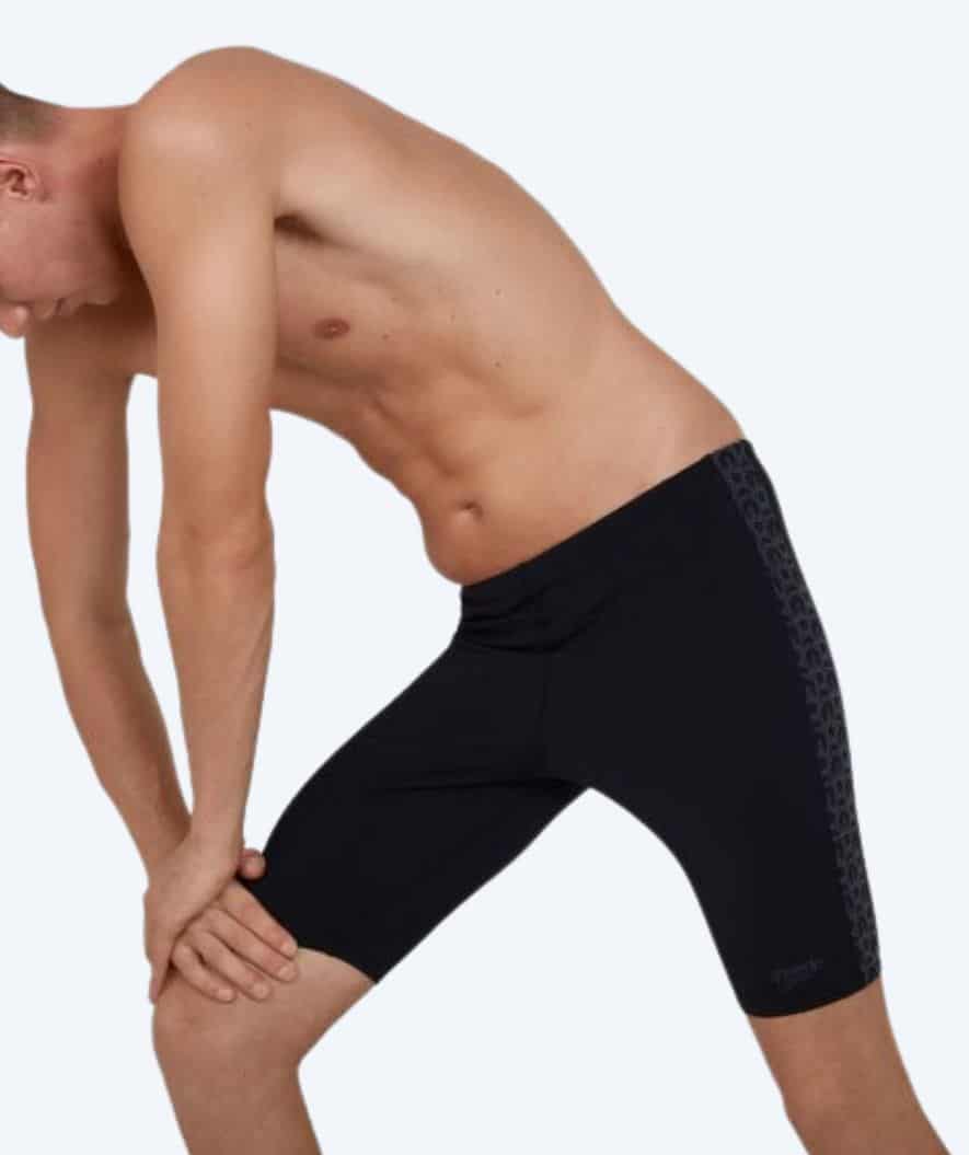 Speedo lange badebukser til mænd - Boomstar Splice - Sort/grå