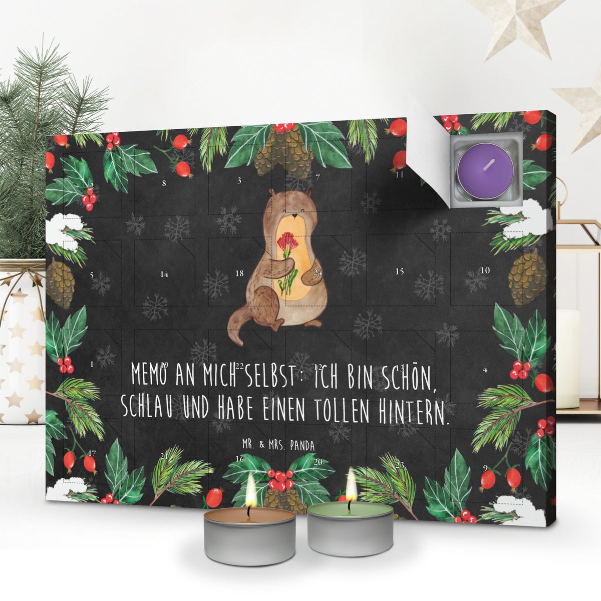 Mr. & Mrs. Panda Geurkaars Adventskalender Otterboeket - Zwart