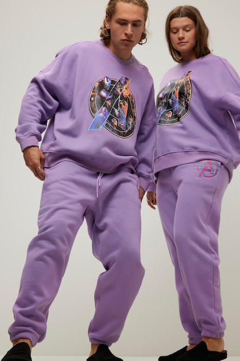 Sweatpants, Wide Legs, Elastikbund, Marvel Print, Unisex