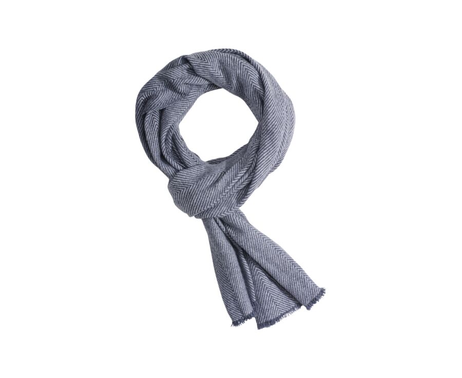 Écharpe fine Laine et Cachemire Gris et Ecru