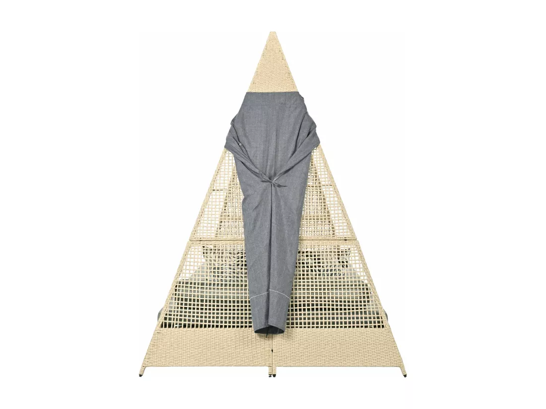 Tente en rotin, d231cm×h231cm, gris