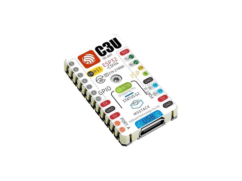 M5Stack Entwicklerboard M5stamp C3U Mate mit Pin Headers Ultra kompaktes Entwicklerboard mit RISC-V Prozessor