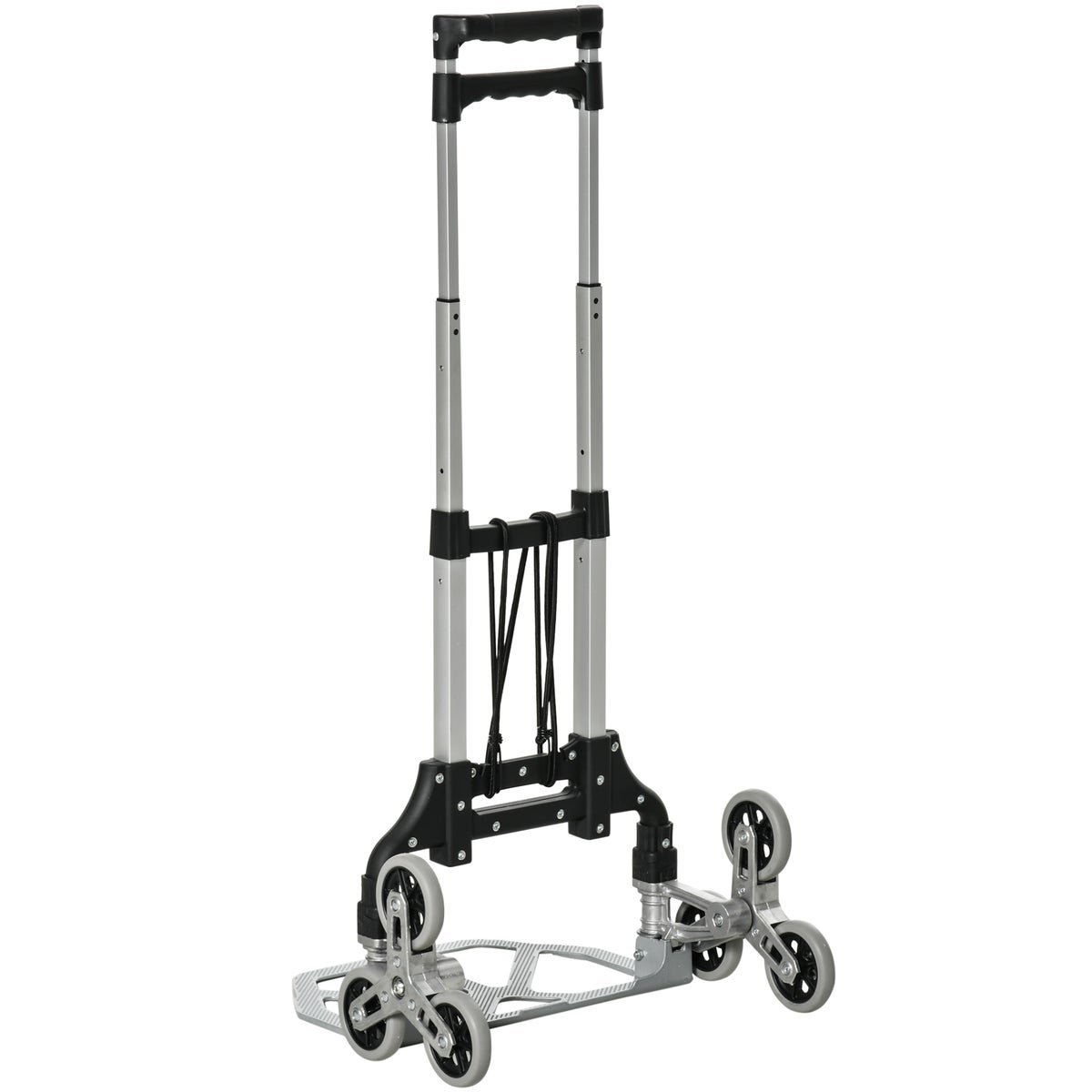 DURHAND, trapklimmer, steekwagen, 47L x 47B x 100H cm, aluminium, zilver + zwart
