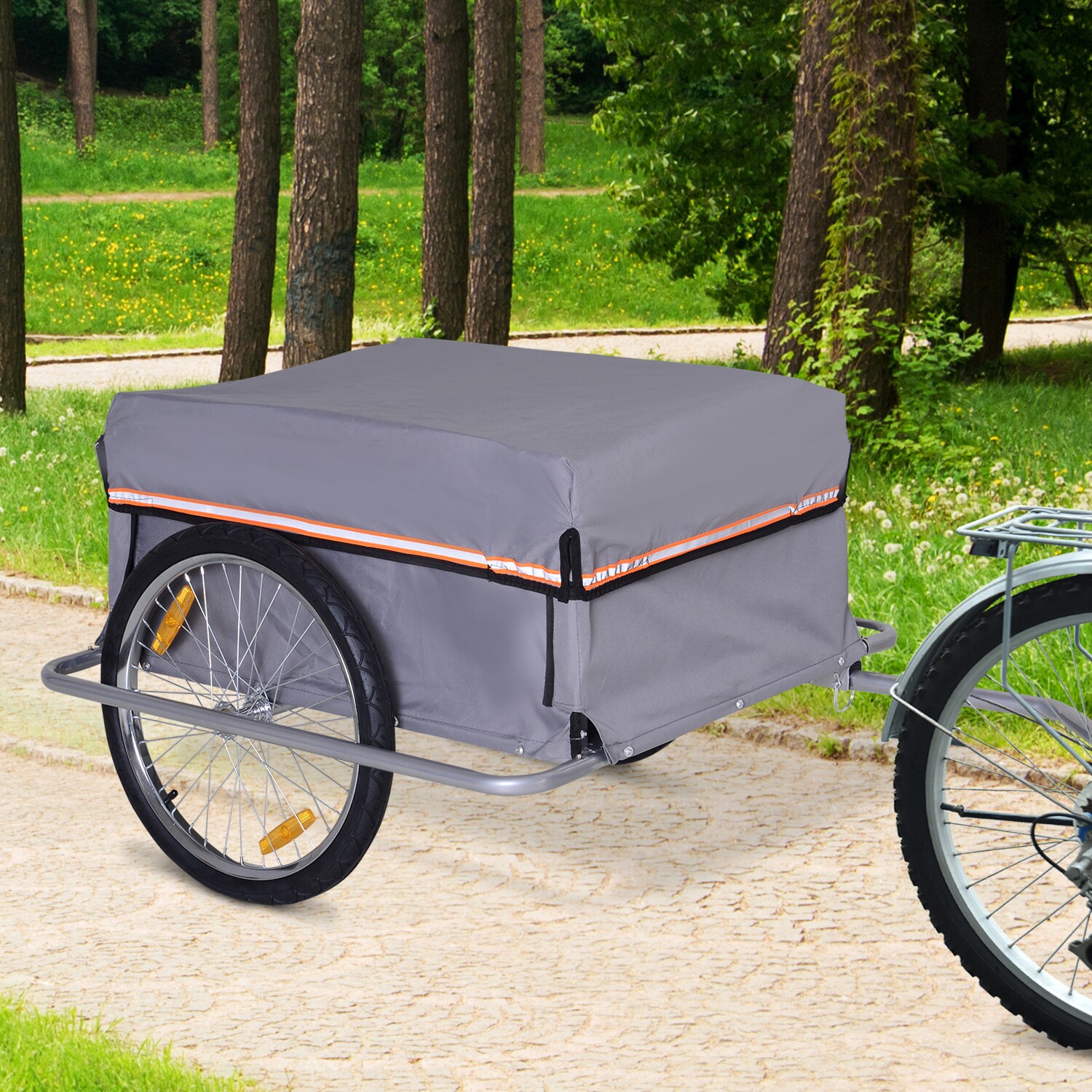 HOMCOM Transportanhänger inklusive Anhängerkupplung grau 140 x 88 x 60 cm (LxBxH)