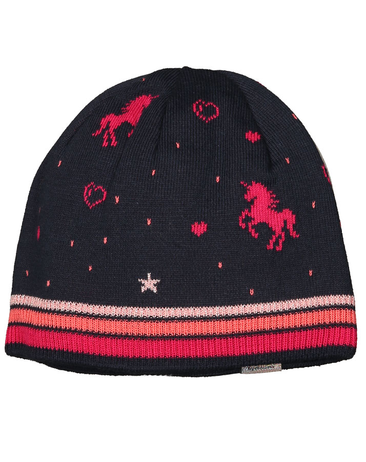Feinstrick-Mütze MAGIC in navy/pink