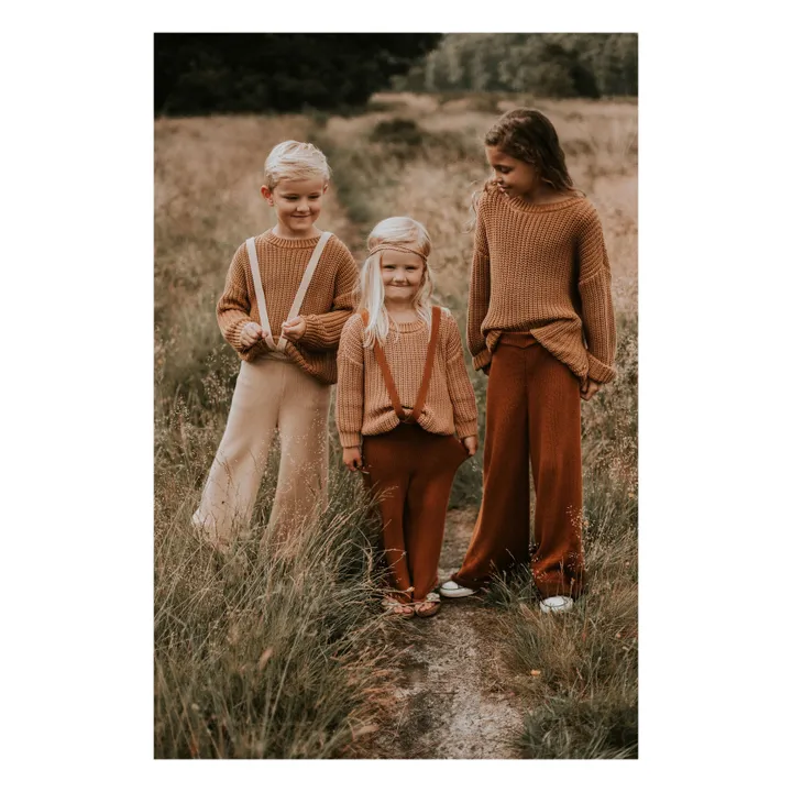 Yuki Pantalon Tricot Coton Bio | Marron