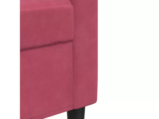 Canapé à 3 places Rouge bordeaux 210 cm Velours