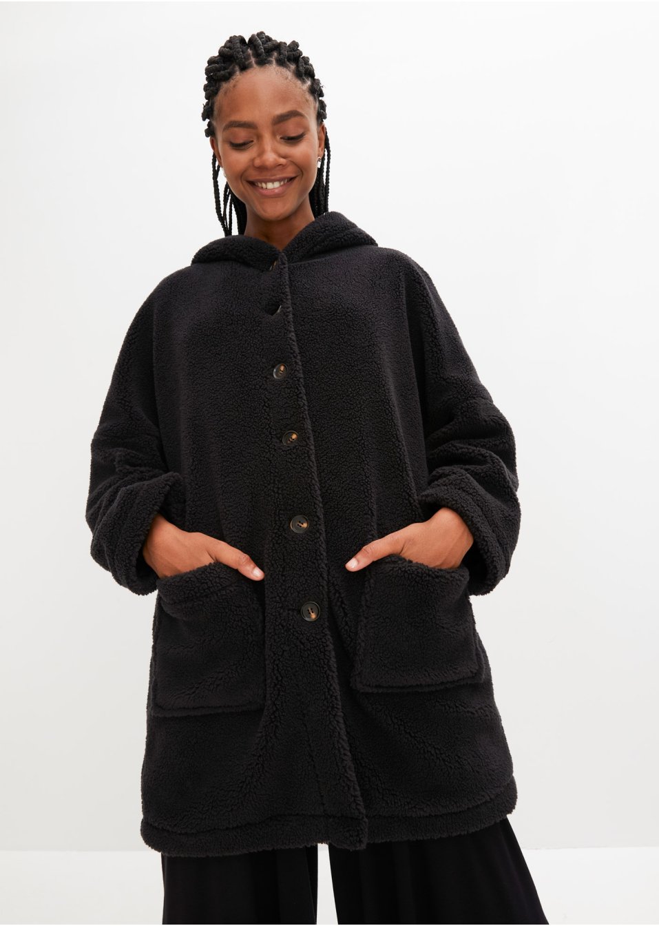 Veste oversize en polaire peluche