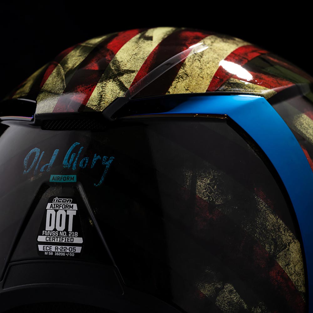 Icon - Casque Airform Old Glory™ Noir / Beige / Rouge / Bleu
