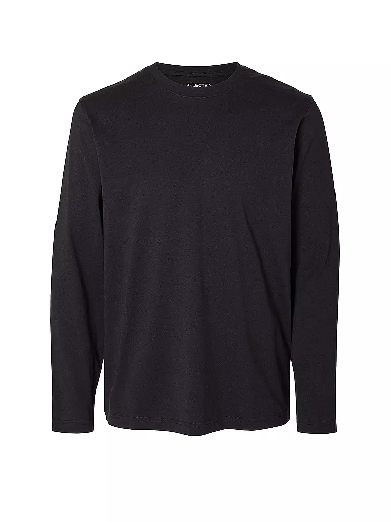 SELECTED Langarmshirt SLHASPEN schwarz