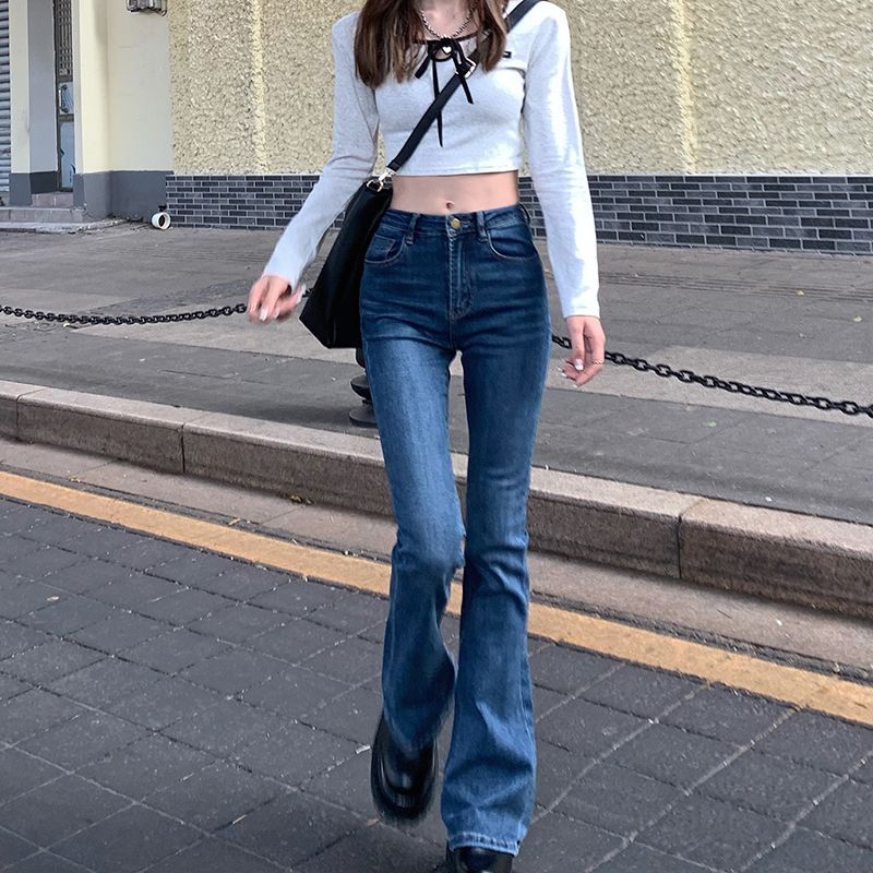 GOUB - High-Waist Washed Bootcut Jeans