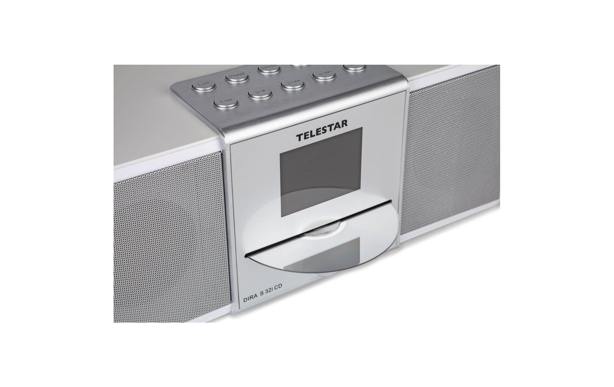 Internet Radio DIRA S 32i CD Weiss<br>Klangstarkes Multifunktions-Stereoradio mit CD Player in edlem Design