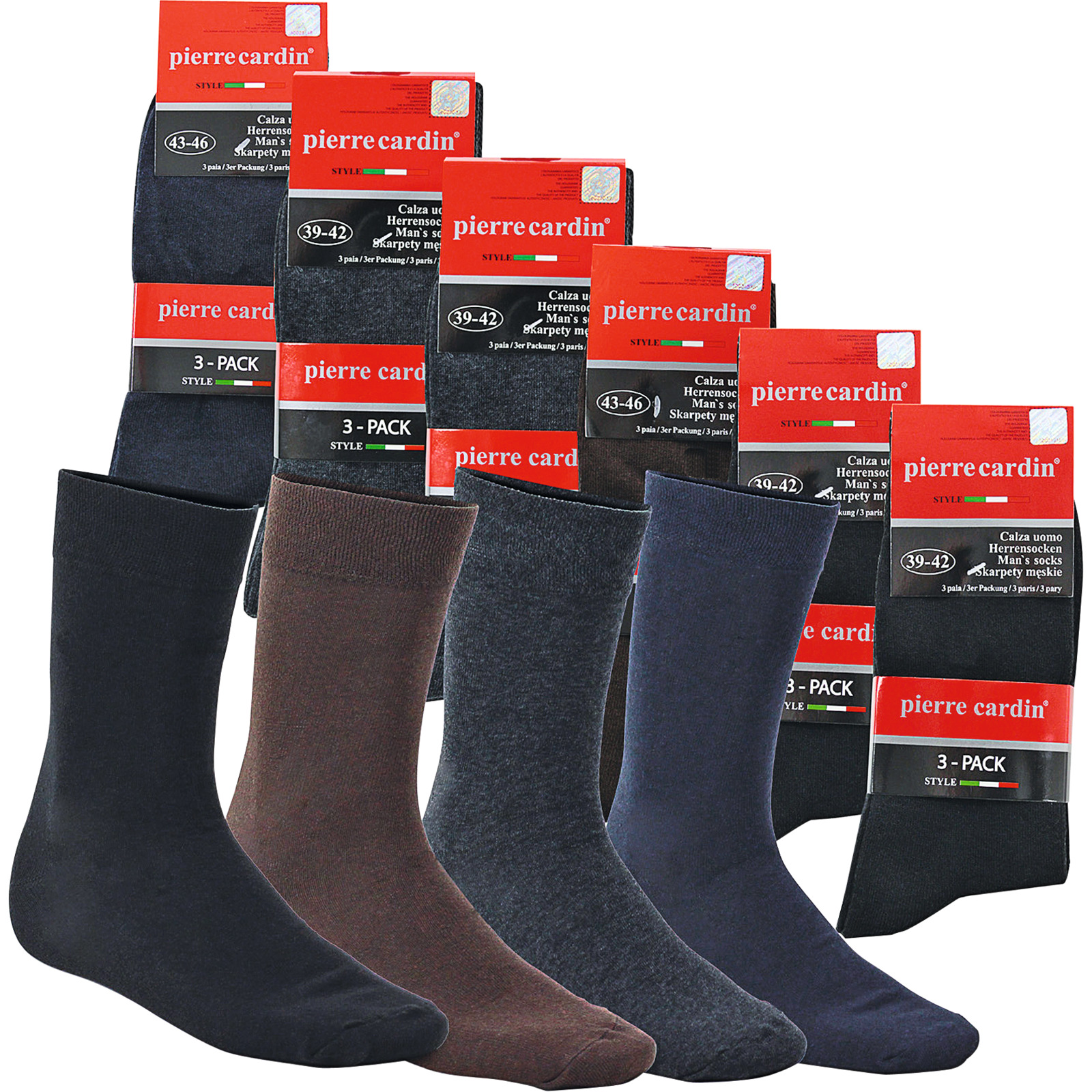 Pierre Cardin Herren-Socken 15er-Pack 39-42, schwarz