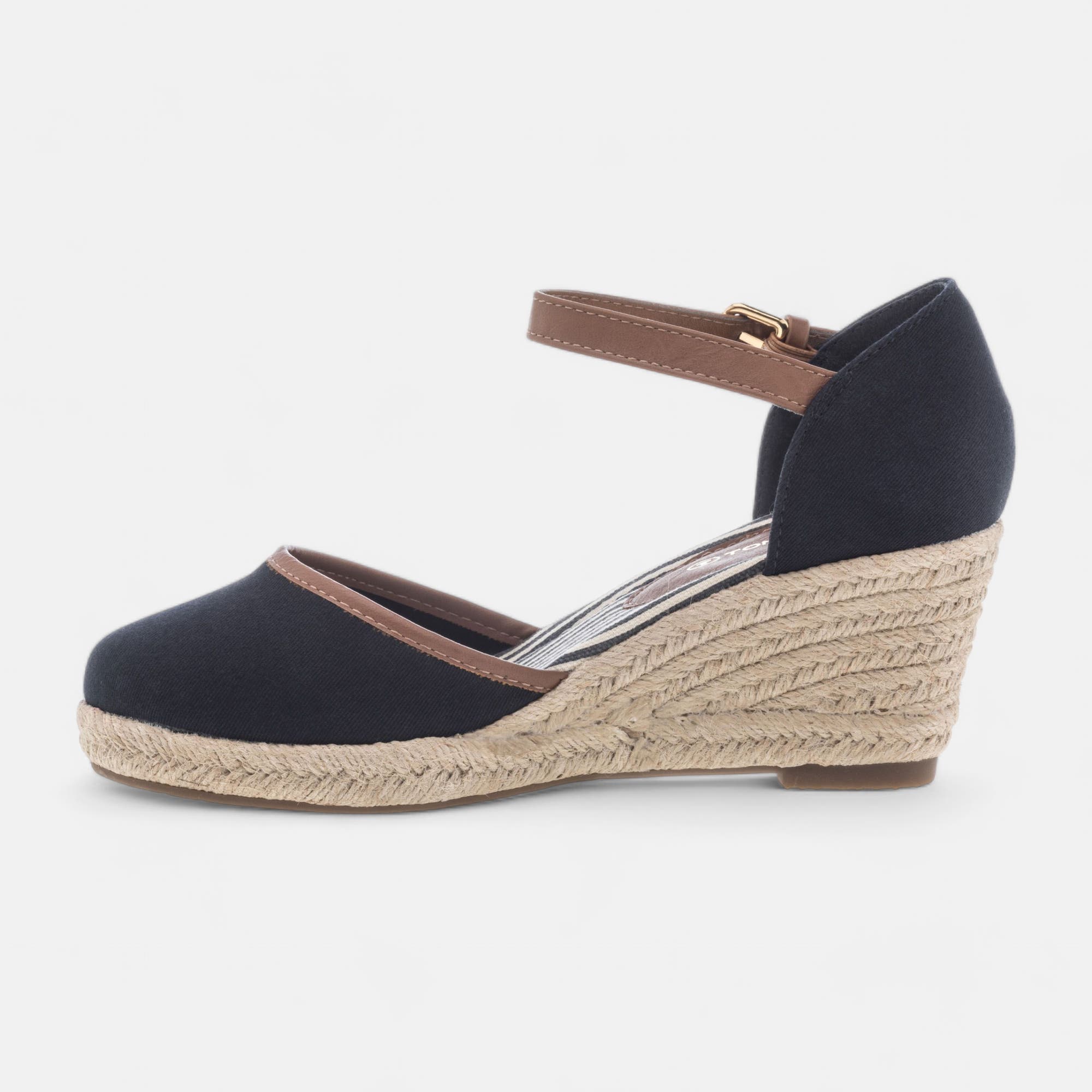 Espadrilles à talon compensé Femme bleu marine