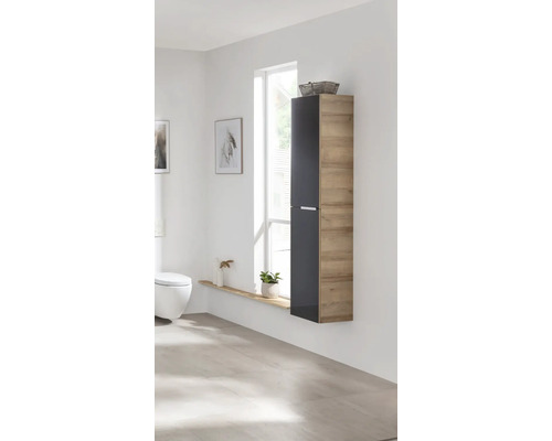 Hoge kast FACKELMANN B.brillant BxHxD 30 x 162 cm x 31,8 cm Frontkleur antraciet glans 84057