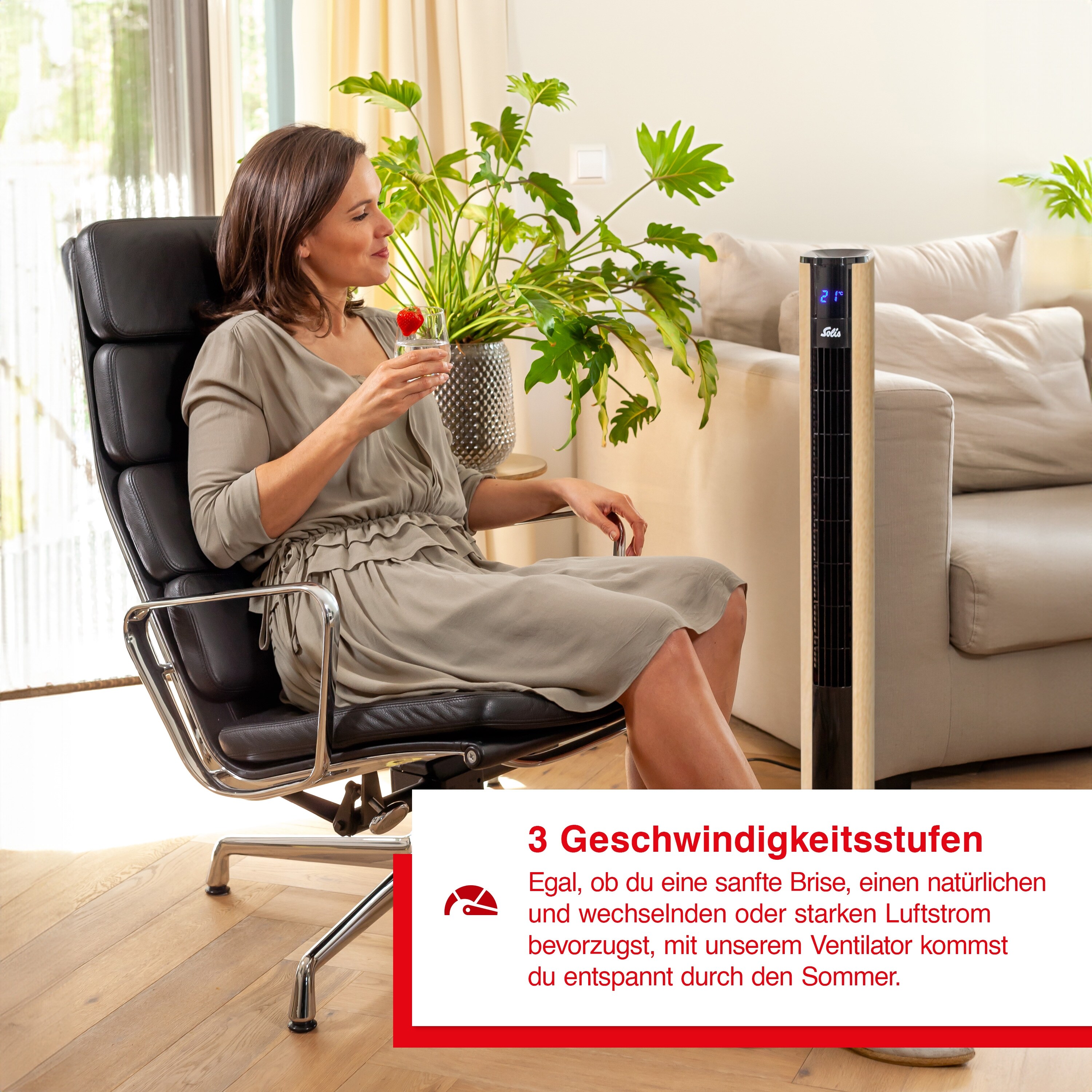 Solis Turmventilator 97051 Holz Optik