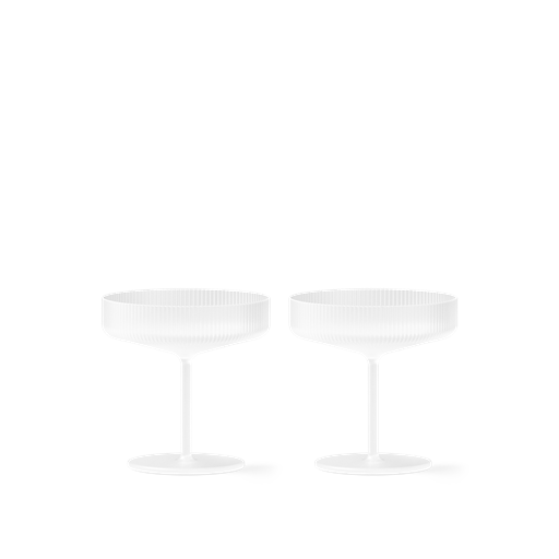 ferm LIVING Ripple 2-pak Champagneglas, Frosted