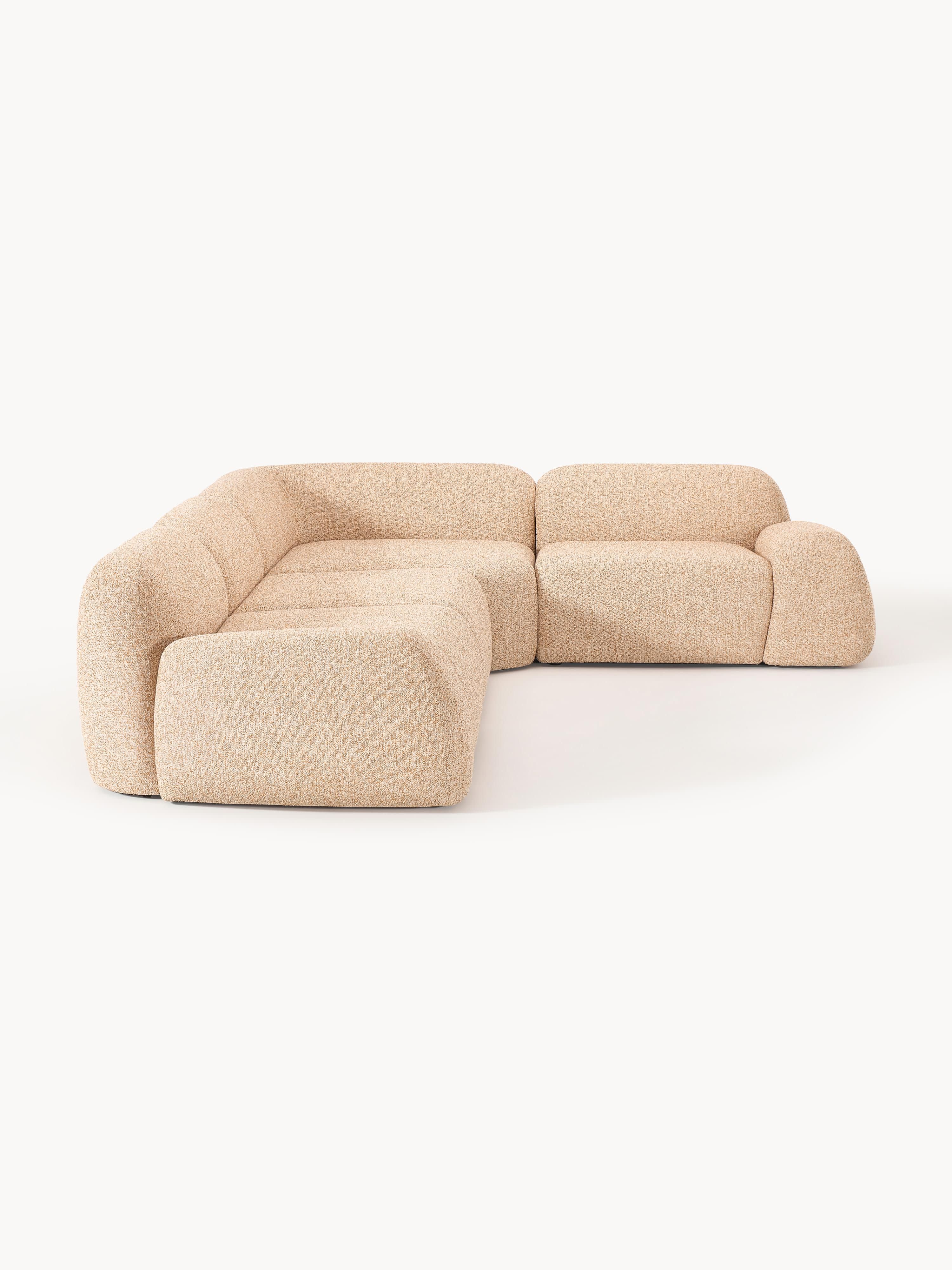 Modulaire hoekbank Wolke (4-zits) van bouclé
