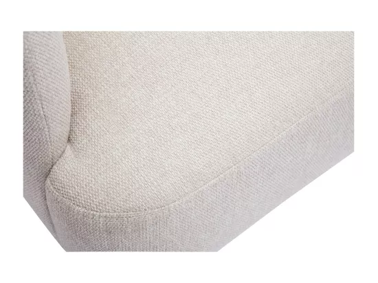 Canapé scandinave 2 places en tissu effet velours texturé beige et bois clair ISKO
