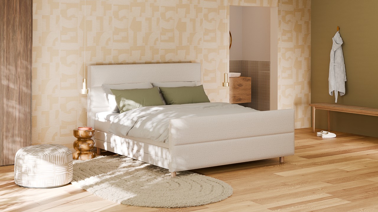 Elektrische boxspring Mica - Soft touch beige