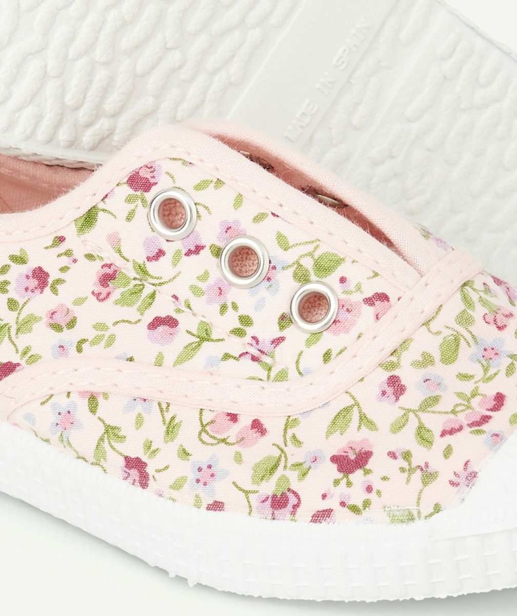 CIENTABASKETS EN TOILE FILLE ROSE IMPRIMÉ FLEURI