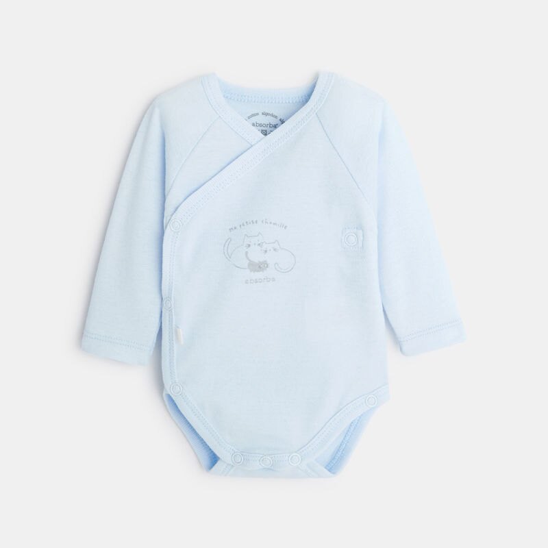 Ensemble 3 pièces bébé en velours bio bleu Absorba Bleu