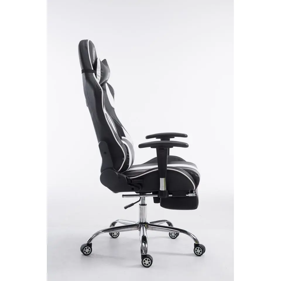 CLP Bureaustoel Limit zwart Frame - Kunstleer - zwart/wit