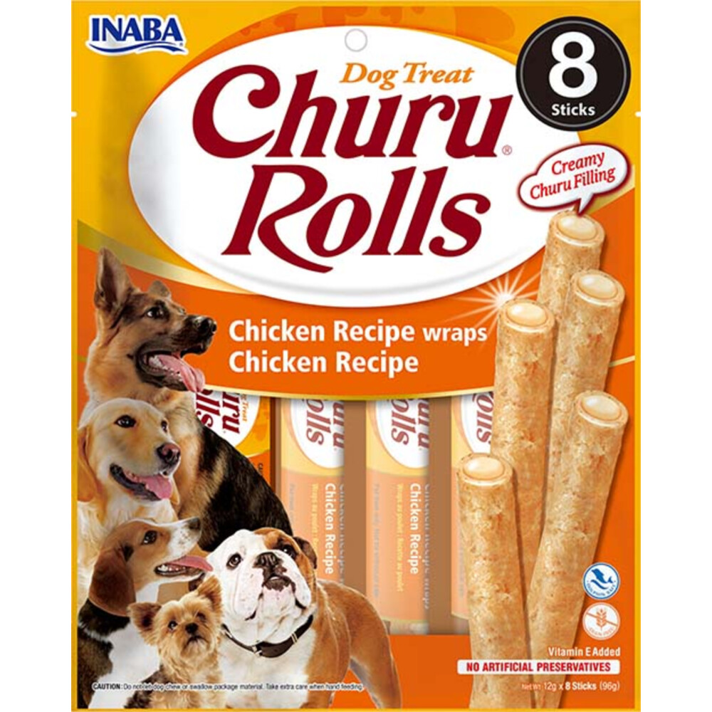 Inaba Churu Hondensnacks RollsChicken Wraps8 x 20 gr