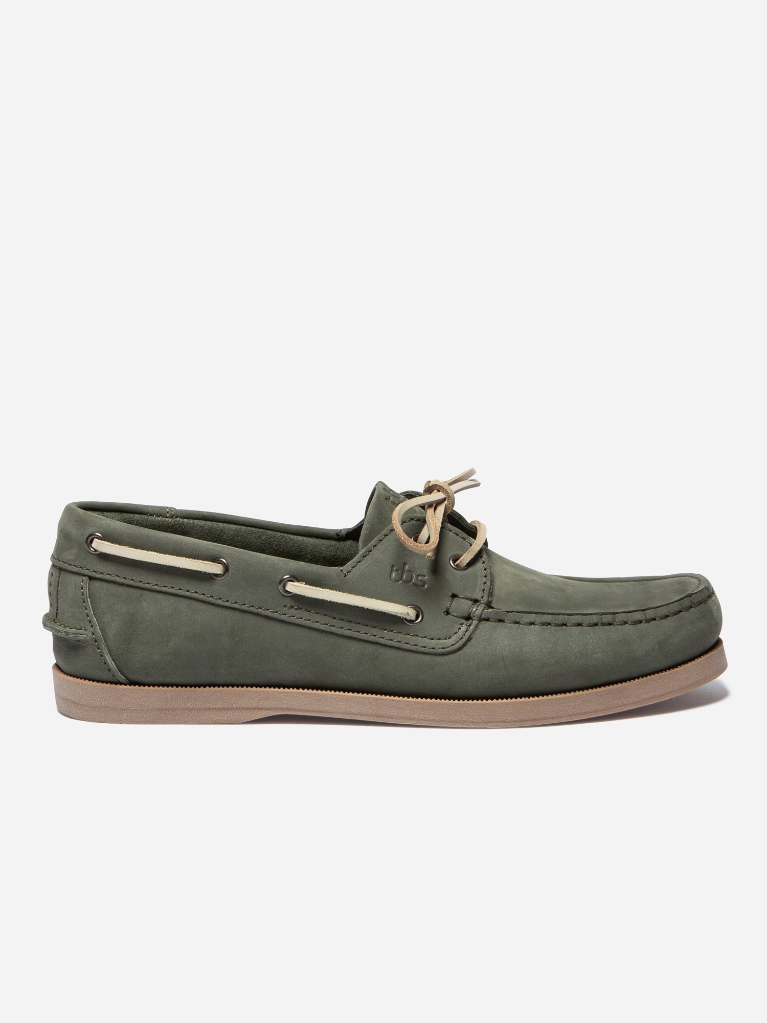 Chaussure Bateau Cuir Kaki