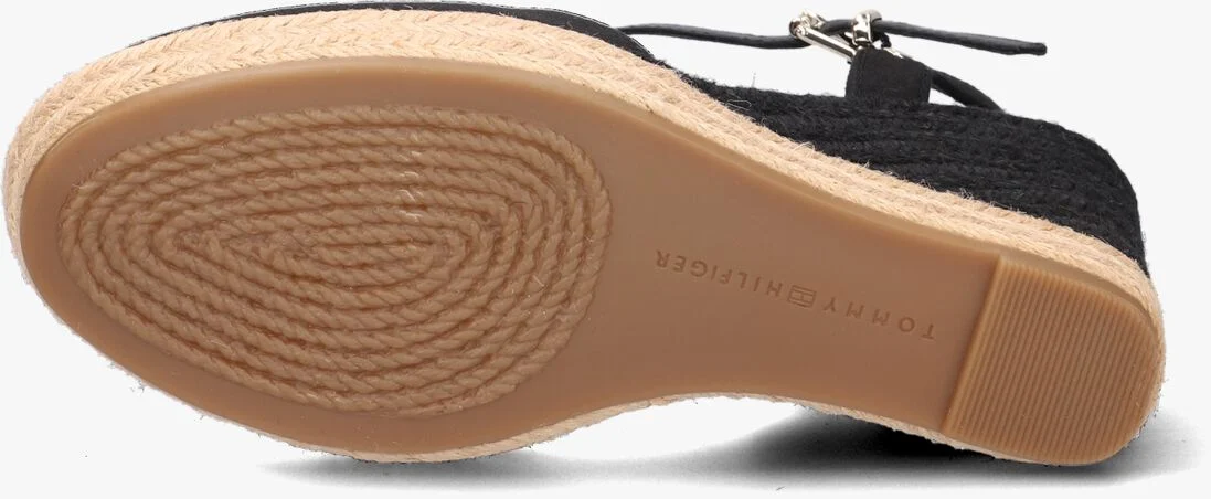 TOMMY HILFIGER zwarte tommy hilfiger espadrilles basic closed toe high wedge