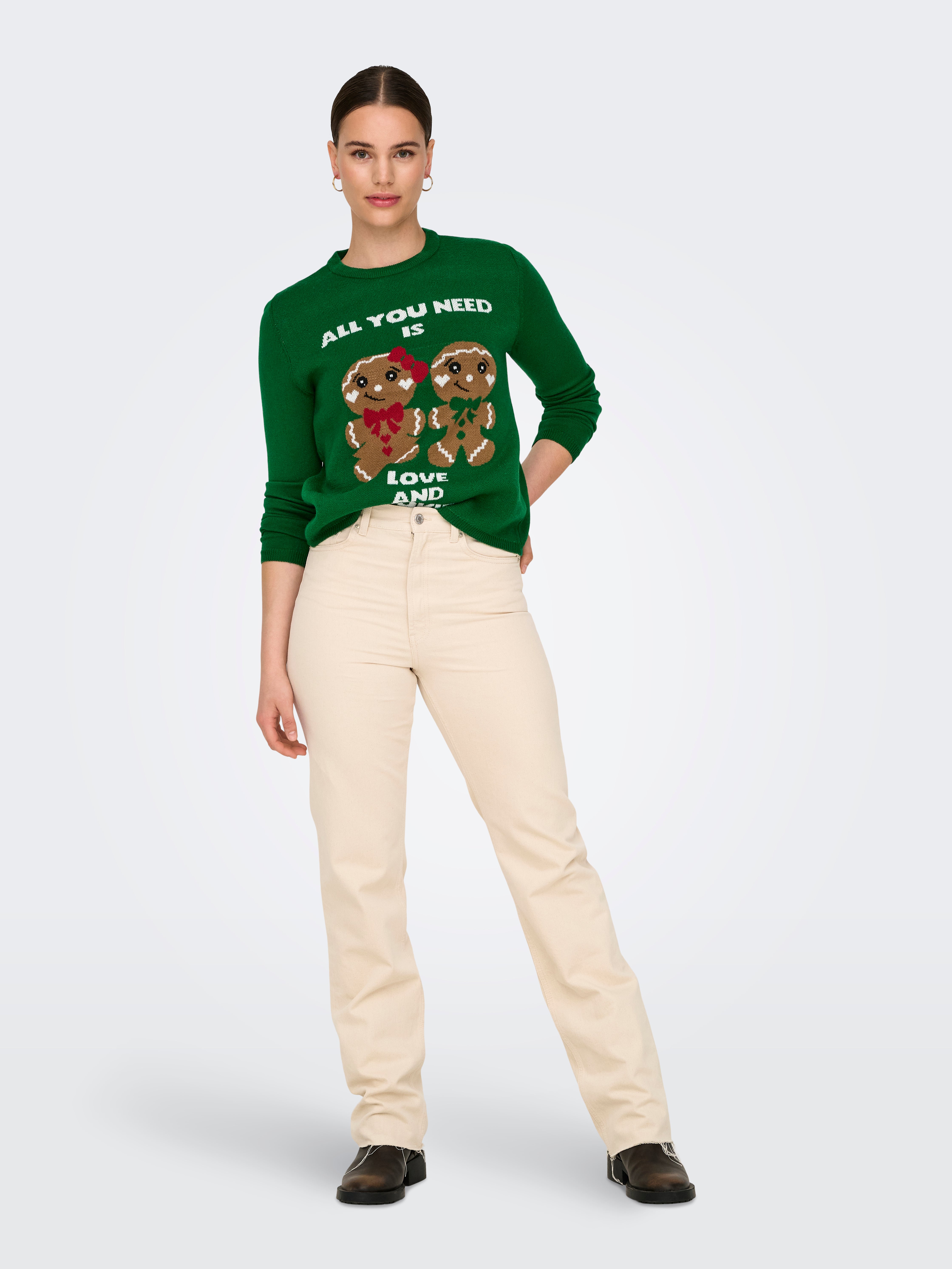 ONLXMAS Strickpullover Green Jacket