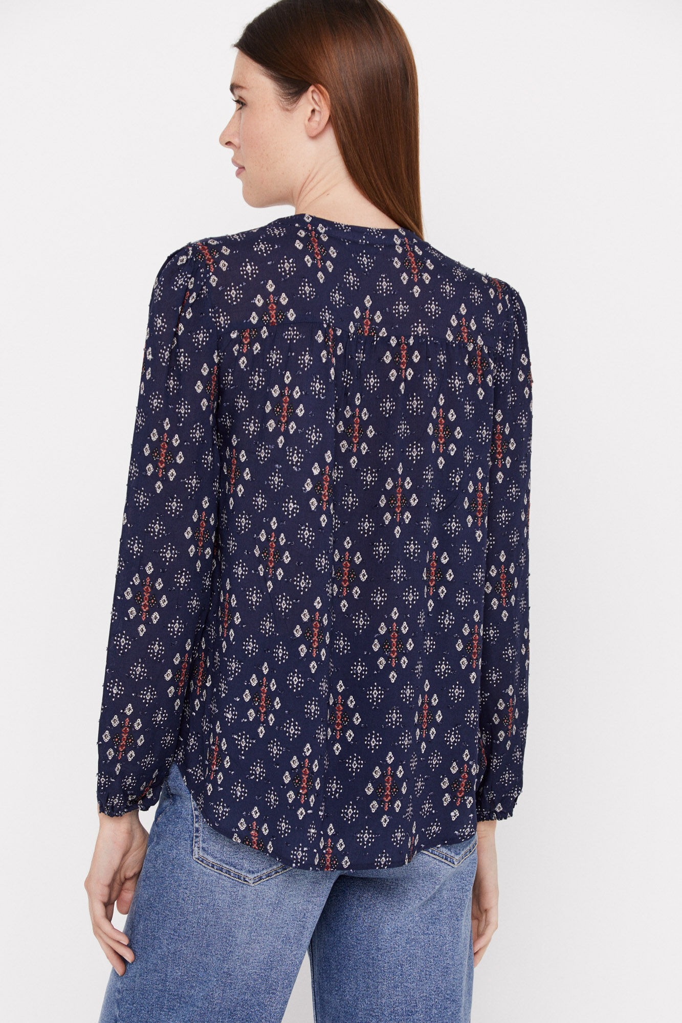 Blusa Plumetti estampada - Estampa azul