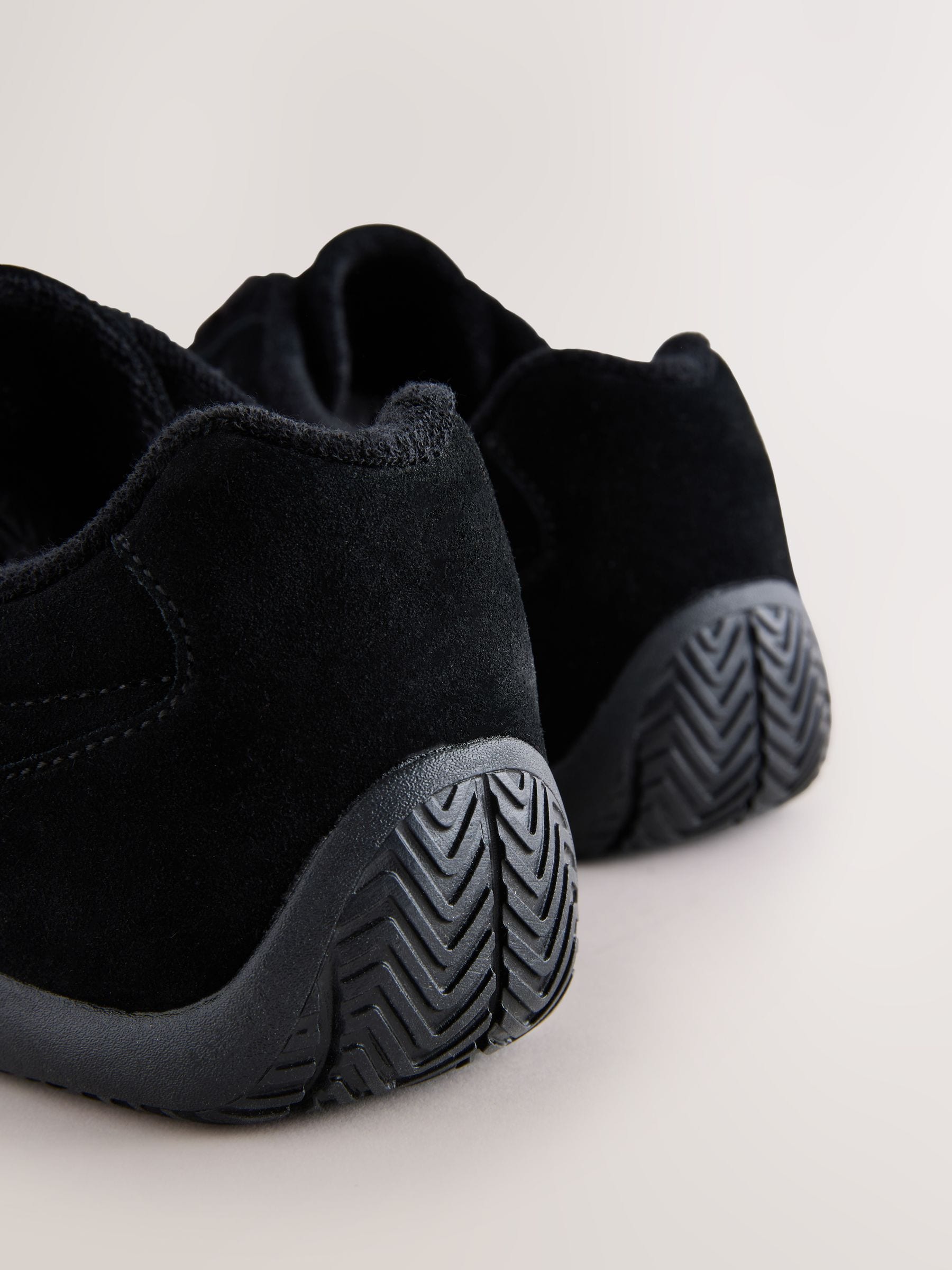 Zwart suède - Forever Comfort® Leather Slimsole Lace-Up Trainers