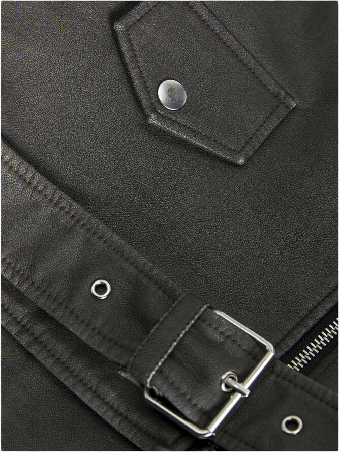JJXX JXFRIDA WASHED PU BIKER JKT OTW LN Black/rub off