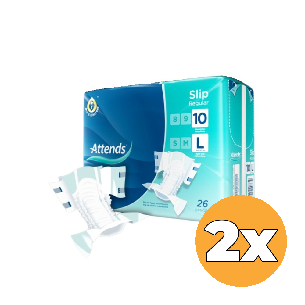 2x Attends Slip Regular 10 L (26 stuks)
