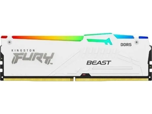 Kingston FURY Beast RGB - DDR5 - sæt - 64 GB: 2 x 32 GB - DIMM 288-PIN - 5600 MT/s / PC5-44800 - CL40 - 1.25 V - ikke bufferet - on-die ECC - hvid