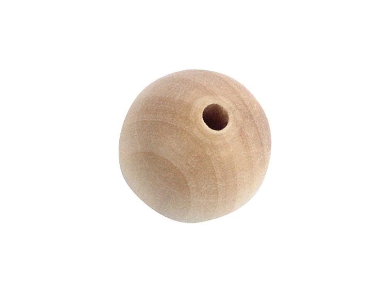 Rico Design Holzperlen 25 mm, 15 Stück Holzkugel gebohrt