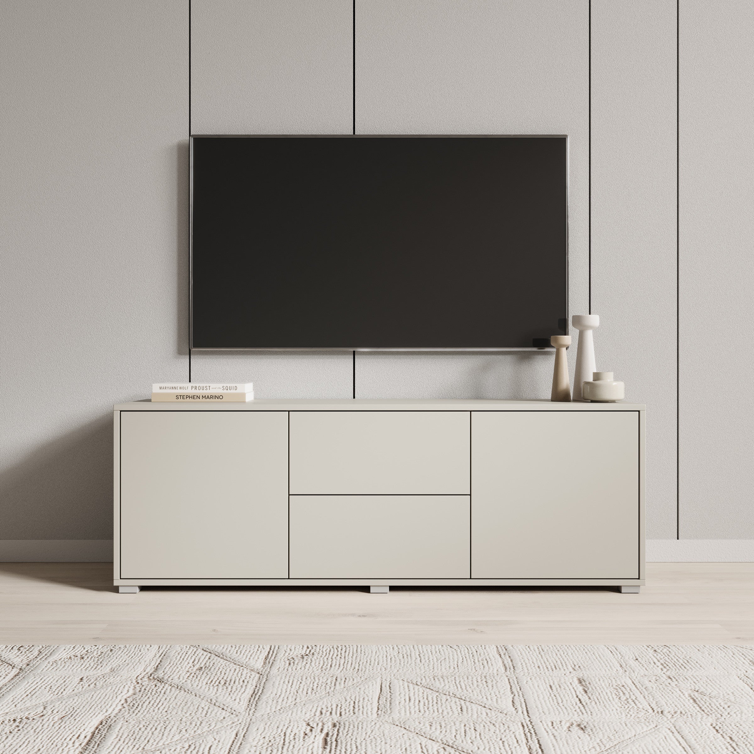 Gideon - TV-Meubel - Beige - 141x41x50 cm