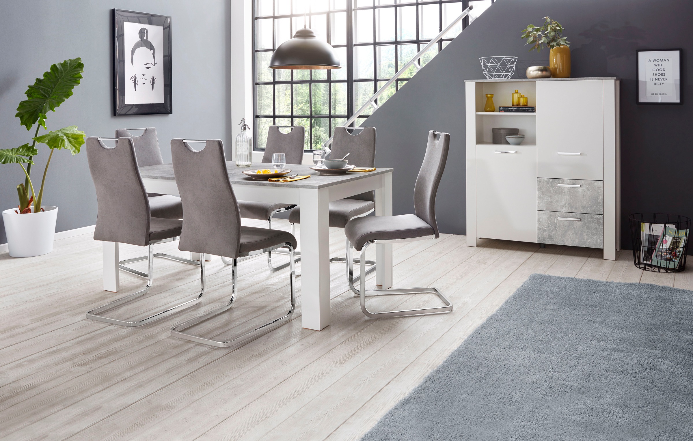 Home affaire Essgruppe »Milano« Set, 5 Stk. tlg. 4 Stühle und 1 Tisch