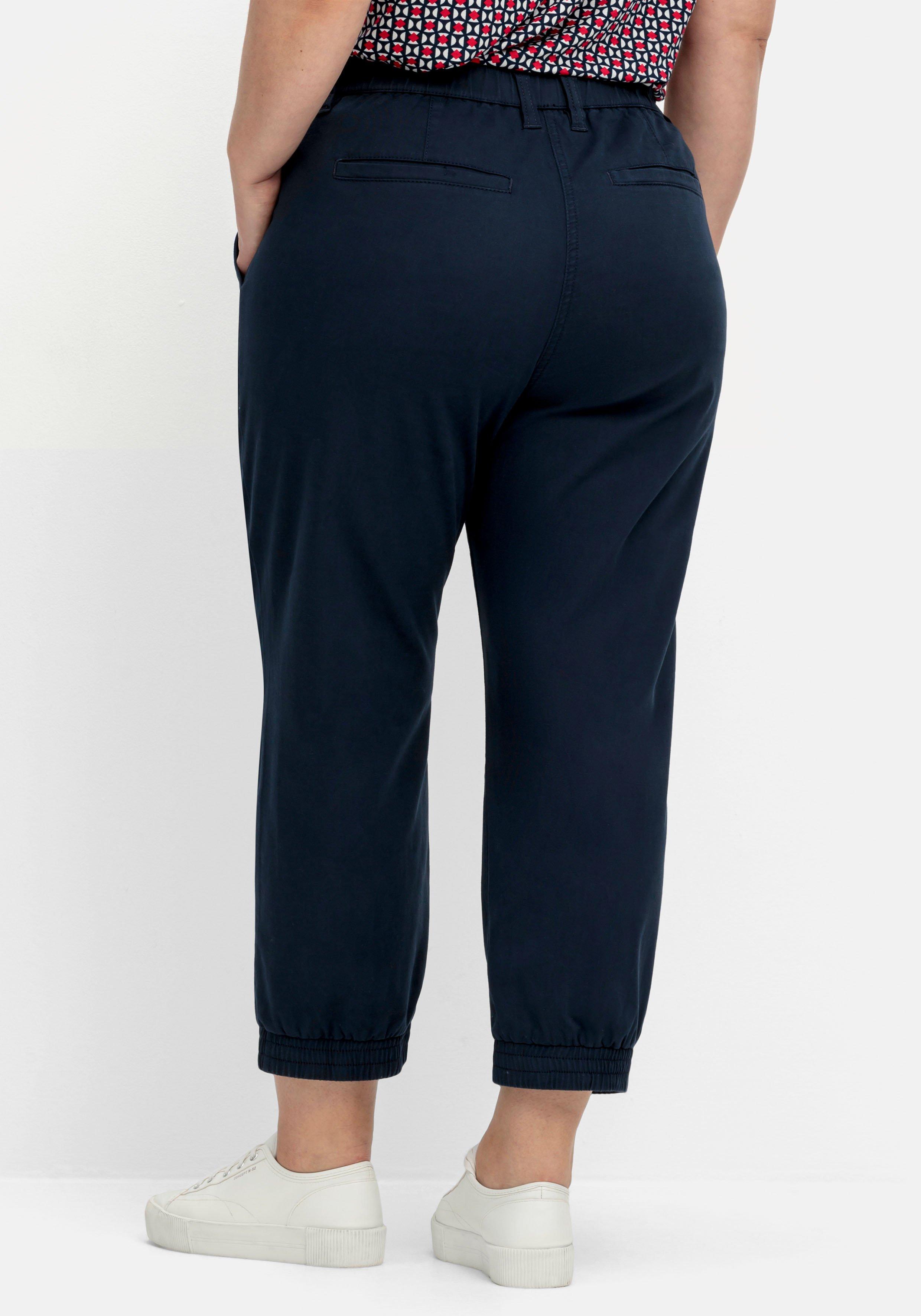 7/8-Cargohose mit Gummibund und elastischem Saum