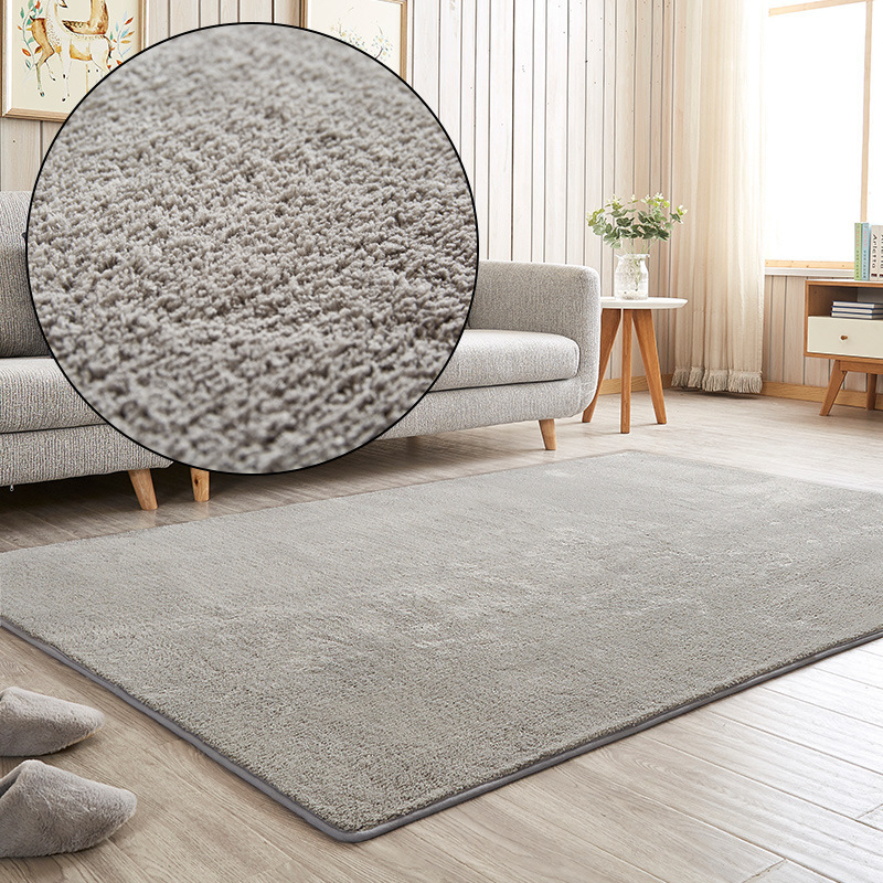 (80x160cm) Polyester Teppich Läufer Flauschige Home Deko Bodenmatte Anti-Rutsch Wohn Teppich - Grau