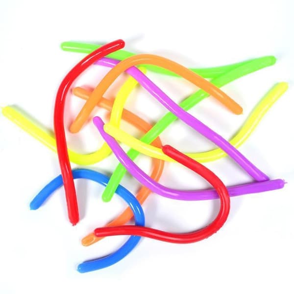 6-pakning Stretchy Noodle String Neon Children Fidget Sensorisk leketøy - Blandede farger