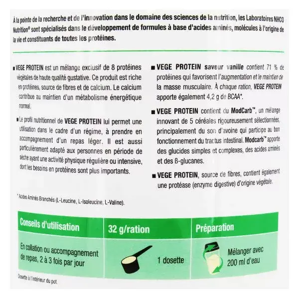 NHCO Proteína Vegetal Sabor Baunilha 750g