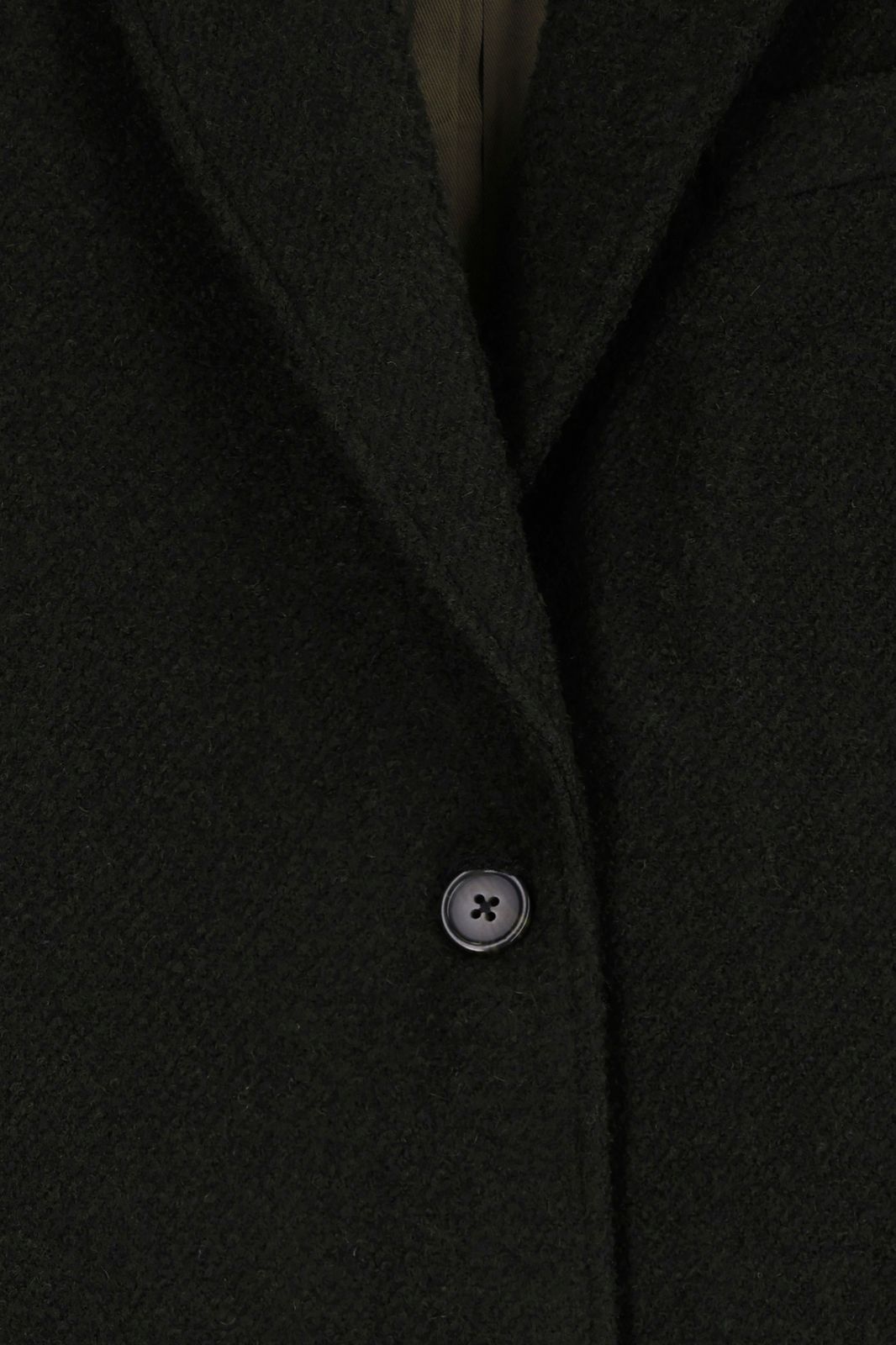 Donkergroene wollen bouclé jas