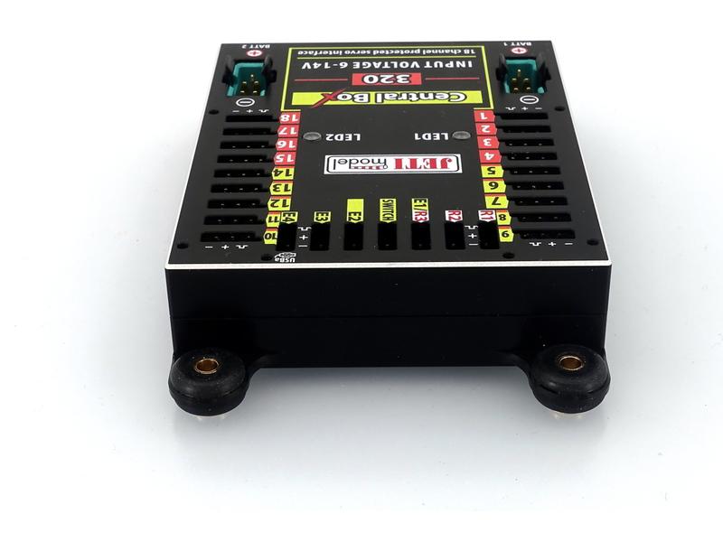 Jeti Akkuweiche Central Box 320 mit 2x Rsat2 und RCSW Umfassendes Management mehrerer Servos in einem Modell mit hohen Sicherheitsansprüchen