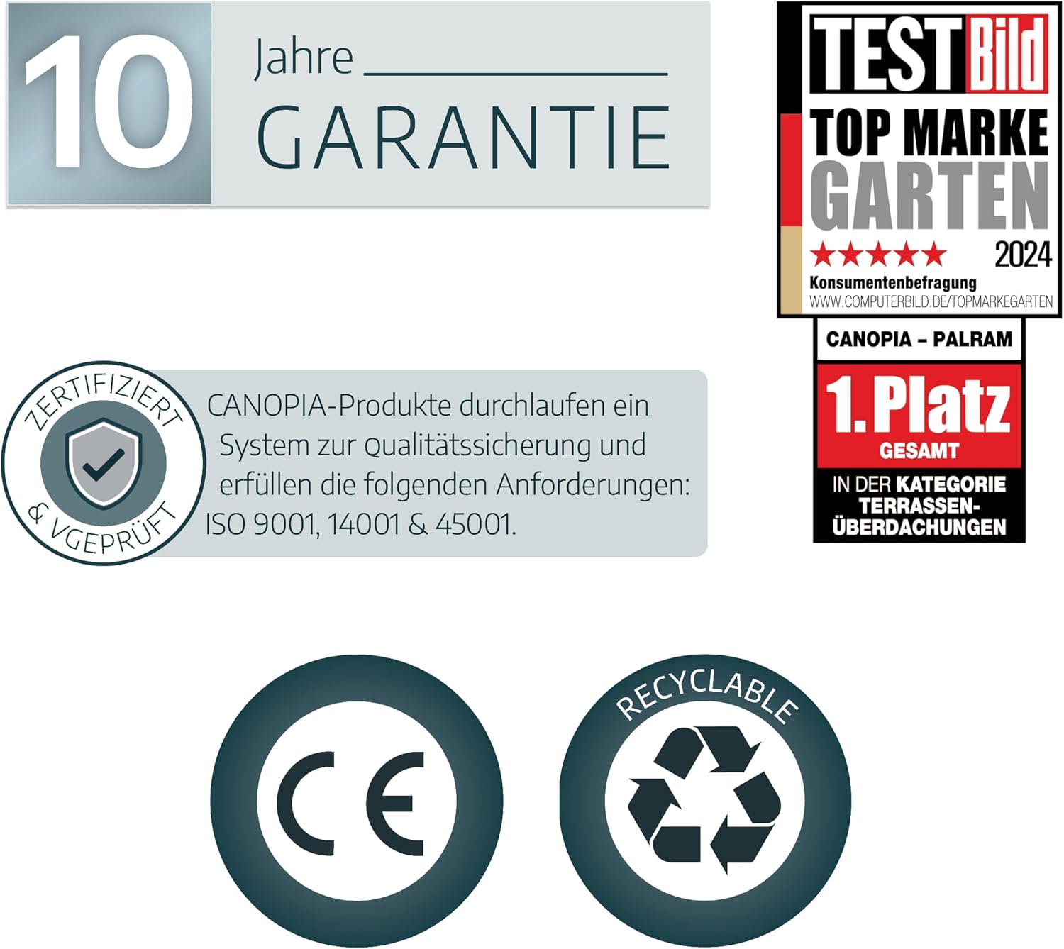 Canopia by Palram Wintergarten Bausatz Sanremo 10x10 Sonnenschutz Veranda Kaltwintergarten 300x314cm Grau Polycarbonatplatten und Aluminium