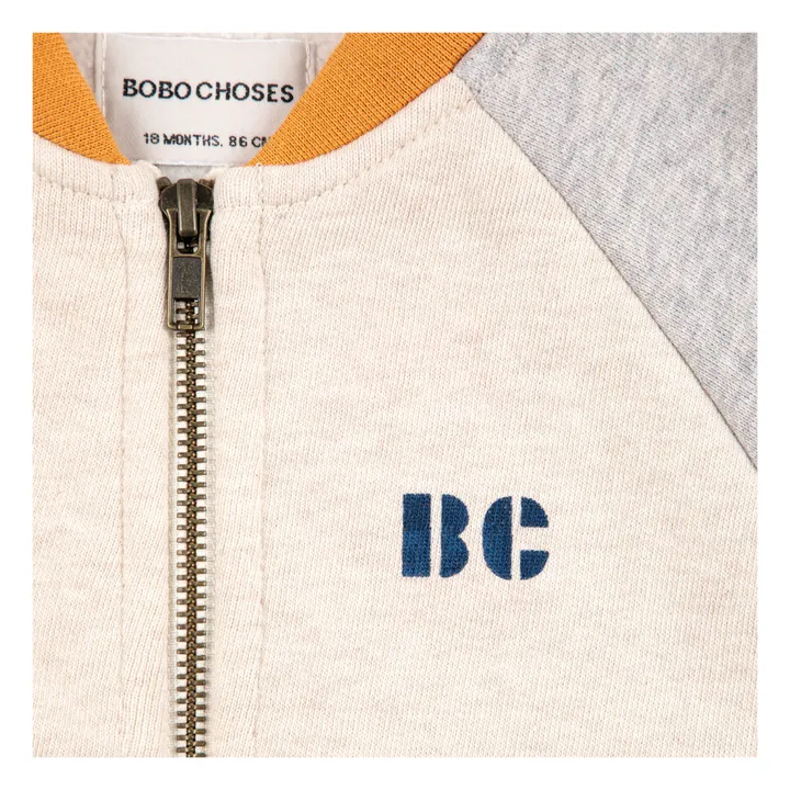Bobo Choses Sweat Zippé Coton Bio | Gris chiné